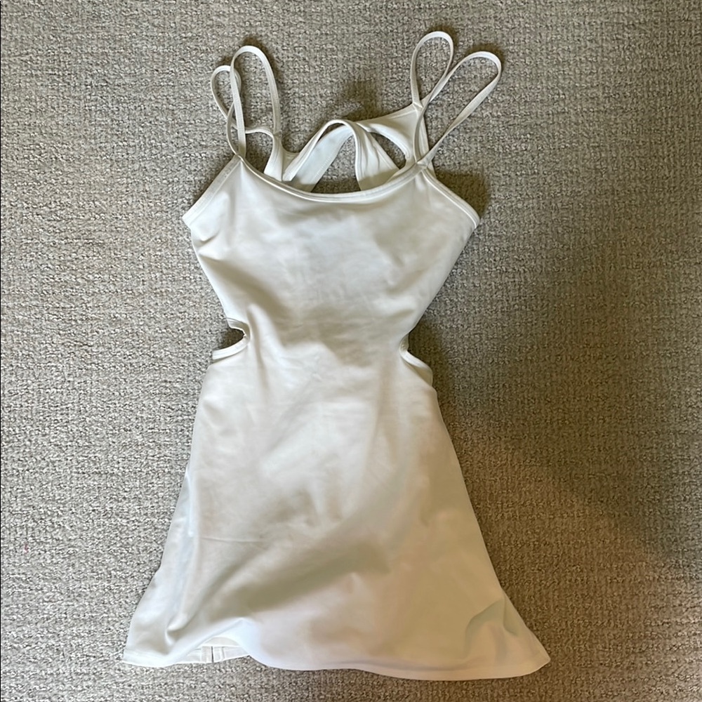White Spaghetti Strap Backless Sundress